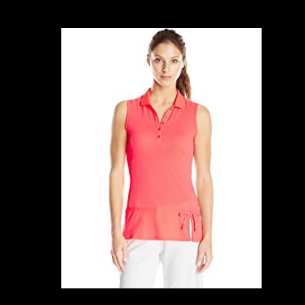 Adidas Neon Coral Peplum Tank Top